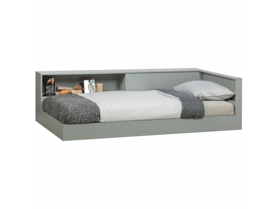 Woood Connect hoekbed 90x200 - betongrijs