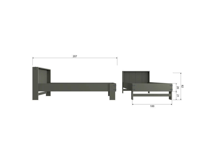 Woood Bobby bed 90x200 - grenen forest - Afbeelding 8
