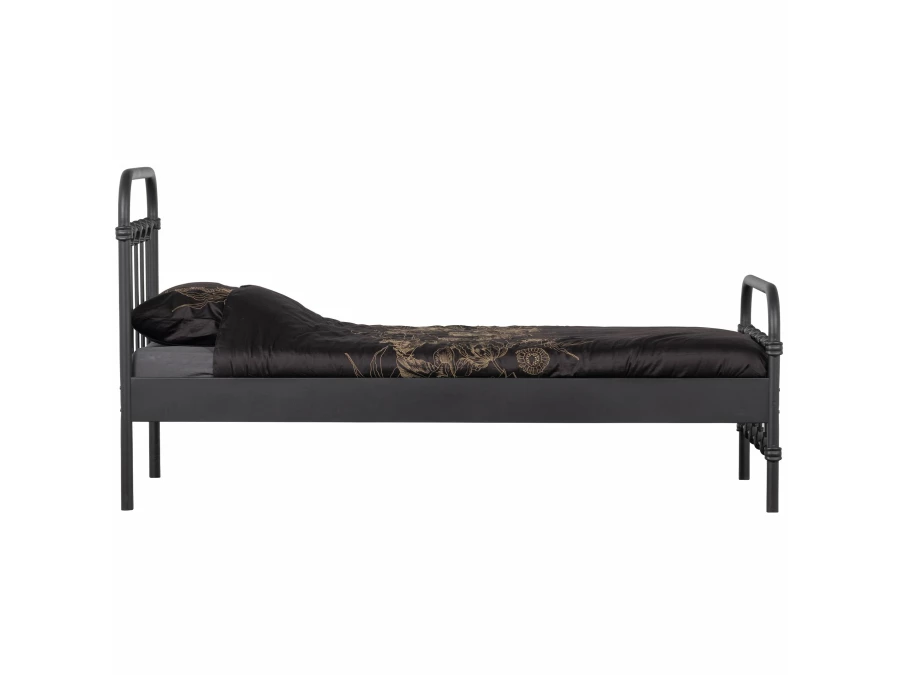 Woood Moos metalen bed 90x200 zwart - Afbeelding 2