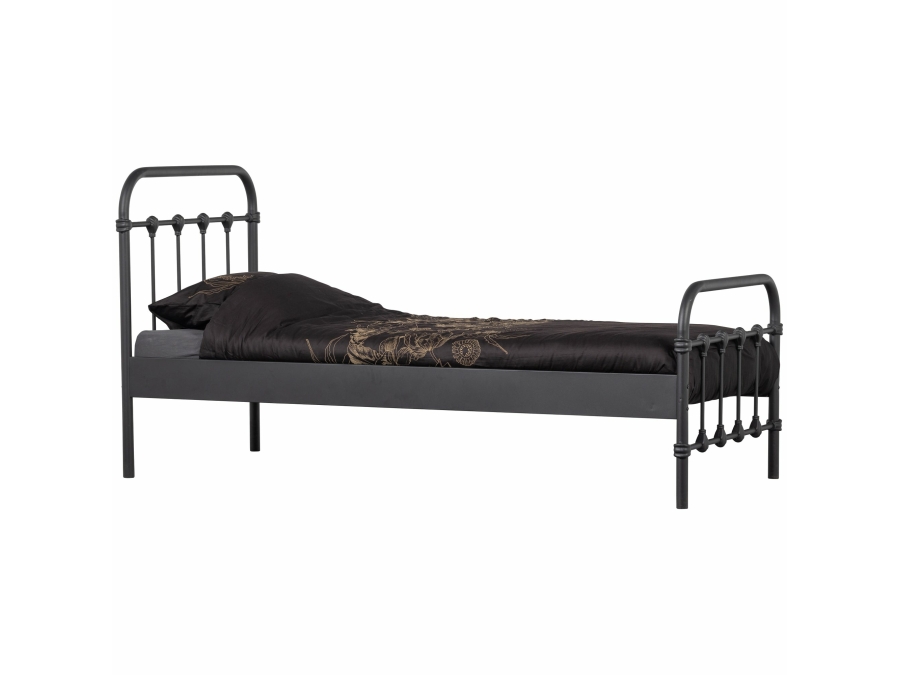 Woood Moos metalen bed 90x200 zwart