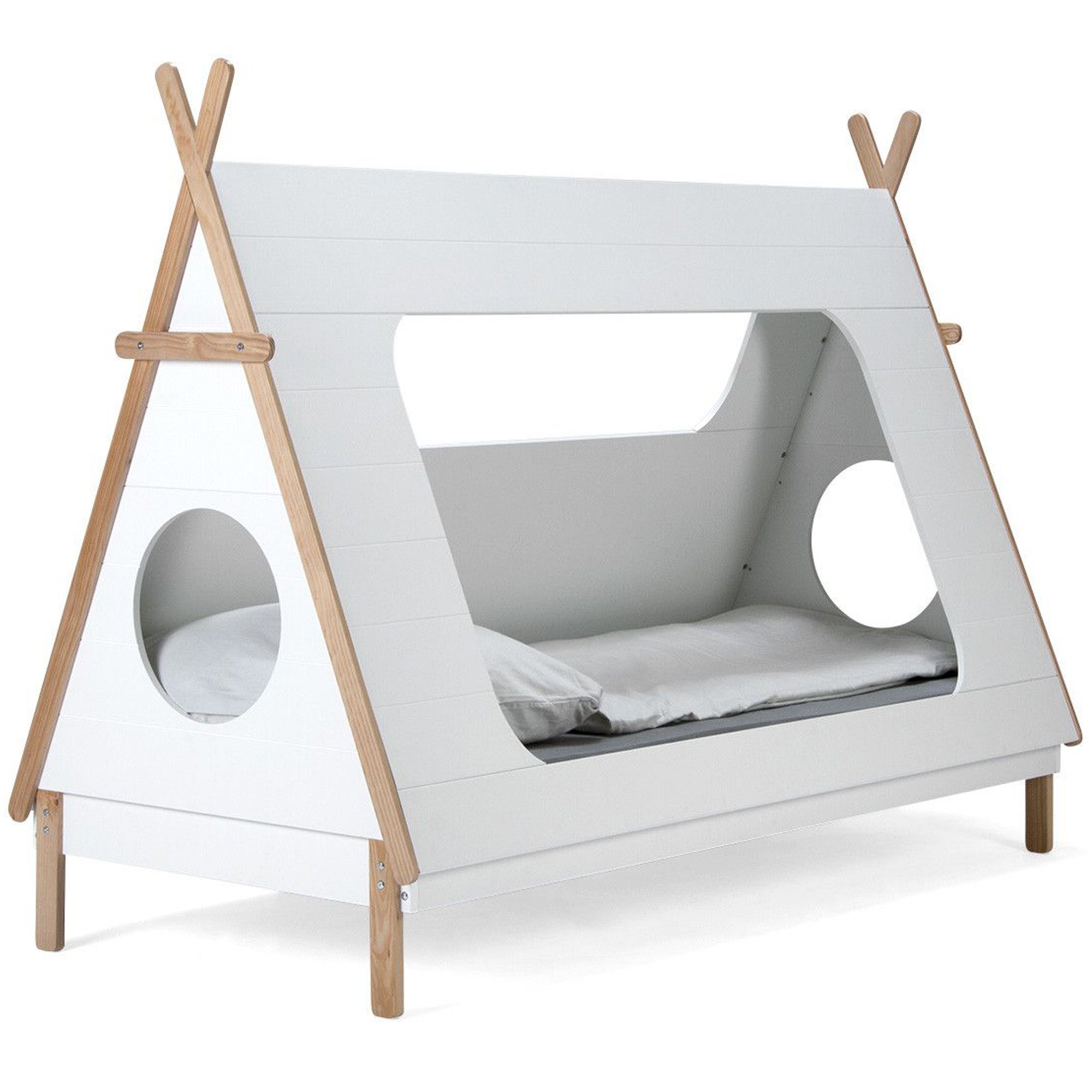 Woood Tipi bed 90x200 - grenen wit