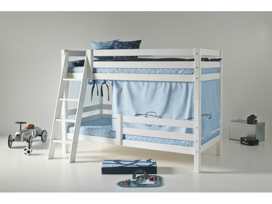 Hoppekids ECO Luxury stapelbed met uitvalbeschermer 90x200 - schuine ladder - Afbeelding 2