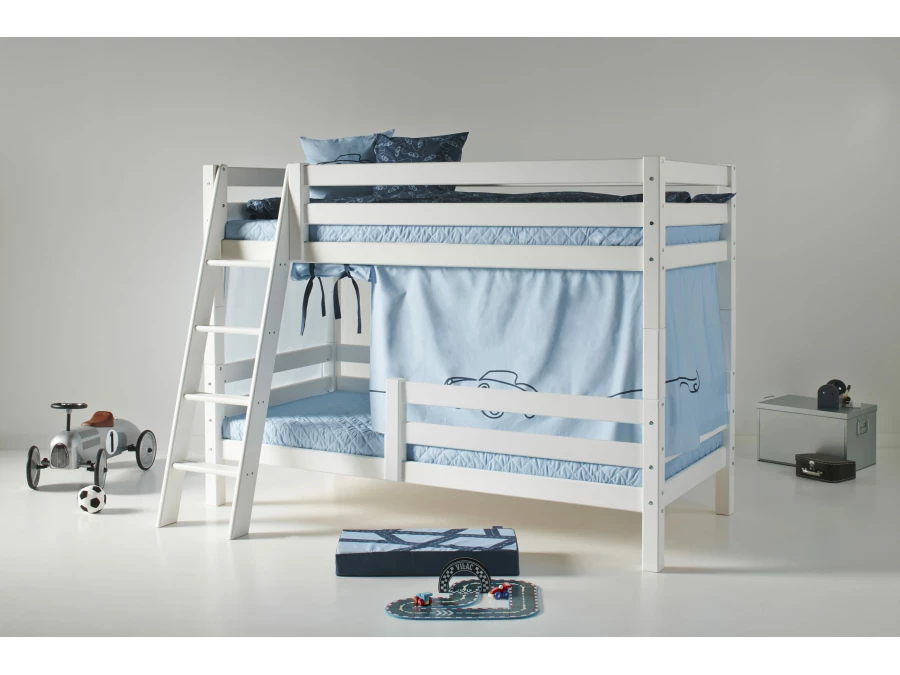 Hoppekids ECO Luxury stapelbed met uitvalbeschermer 90x200 - schuine ladder - luxe bodems - Afbeelding 2