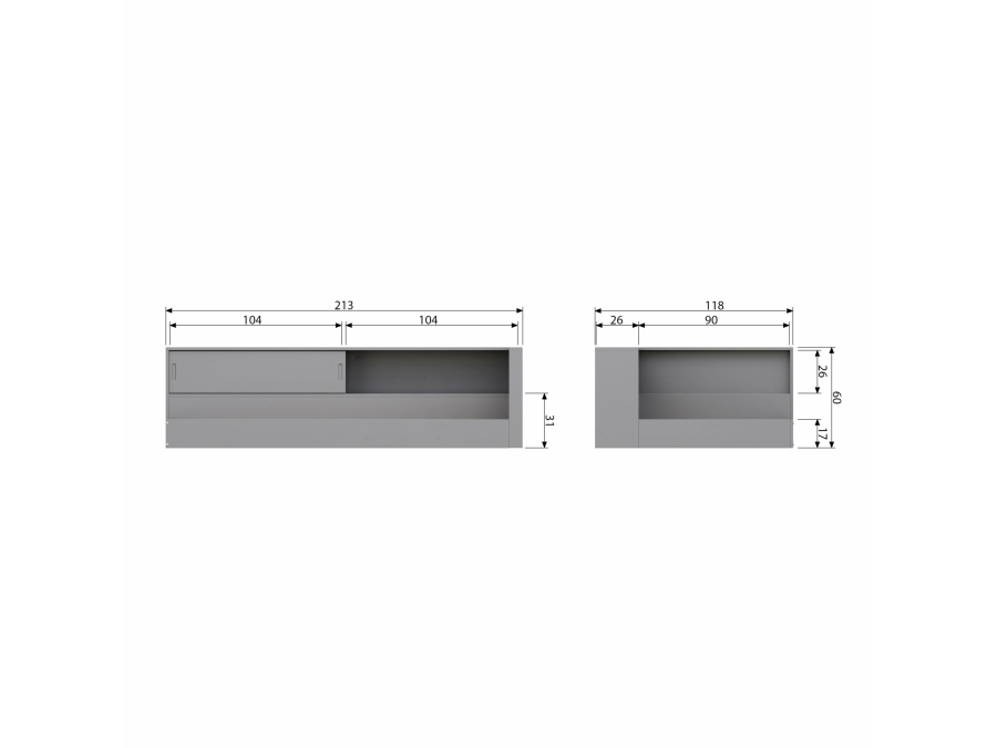 Woood Connect hoekbed 90x200 - betongrijs - Afbeelding 10