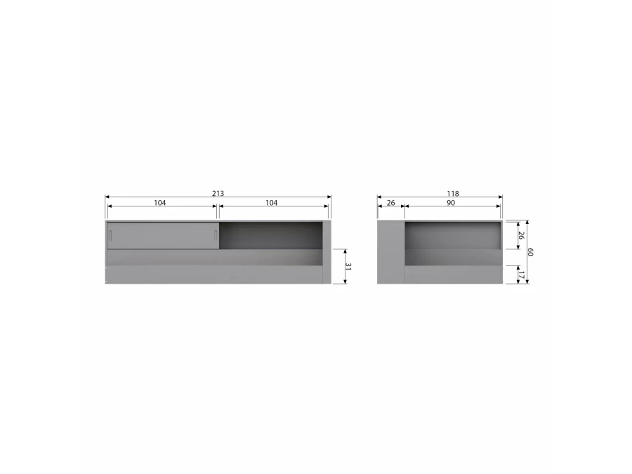 Woood Connect hoekbed 90x200 - betongrijs - Afbeelding 10