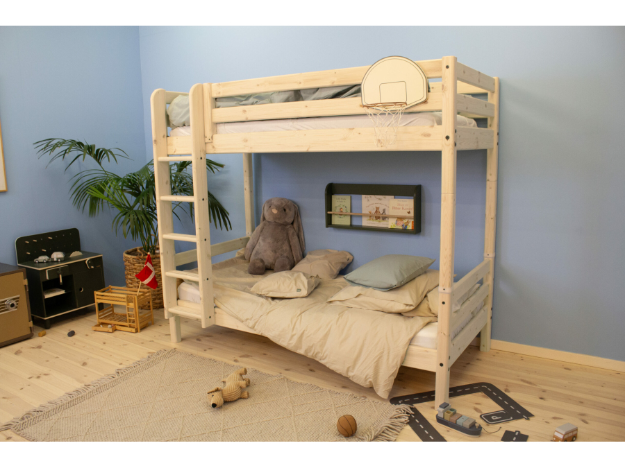 Flexa Classic RAW stapelbed met rechte ladder 90x200 grenen - Afbeelding 5
