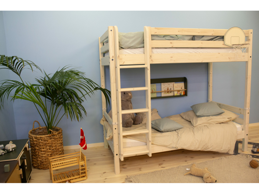Flexa Classic RAW stapelbed met rechte ladder 90x200 grenen - Afbeelding 6