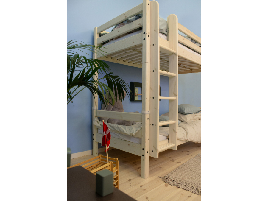Flexa Classic RAW stapelbed met rechte ladder 90x200 grenen - Afbeelding 7