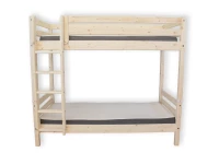Flexa Classic RAW stapelbed met rechte ladder 90x200 grenen