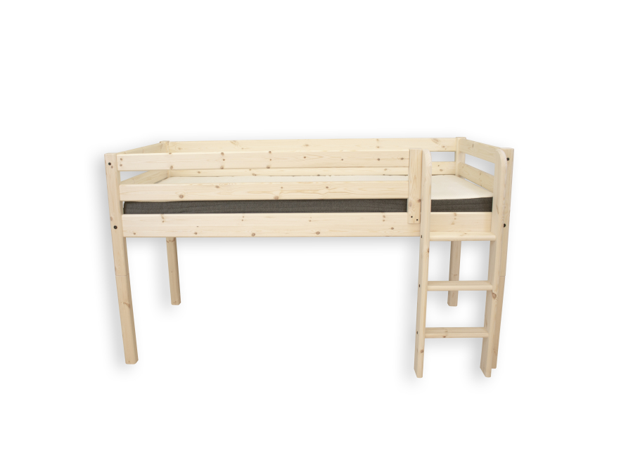Flexa Classic RAW halfhoogslaper m. rechte ladder 90x200 grenen