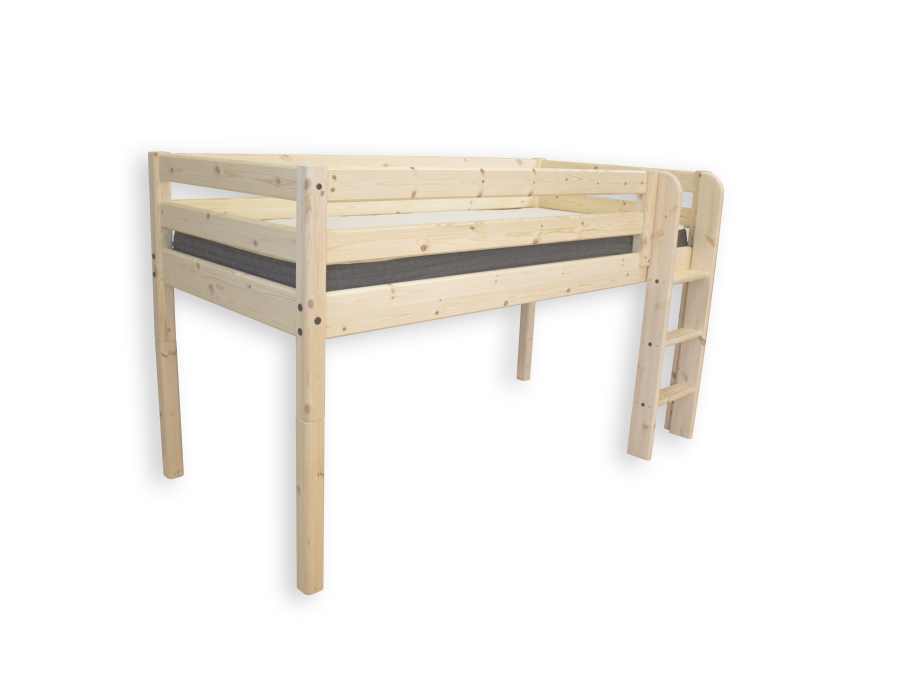 Flexa Classic RAW halfhoogslaper m. rechte ladder 90x200 grenen - Afbeelding 3