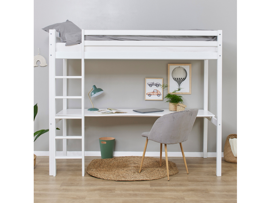 Hoppekids ECO Dream hoogslaper met bureau 90x200 - wit - Afbeelding 6