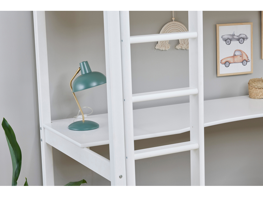 Hoppekids ECO Dream hoogslaper met bureau 90x200 - wit - Afbeelding 3