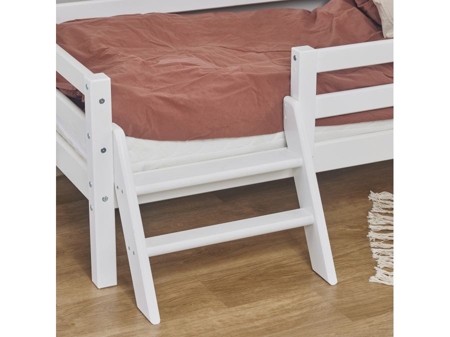 Hoppekids ECO Dream peuterbed met trapje en uitvalbeschermer 70x160 - wit - Afbeelding 4