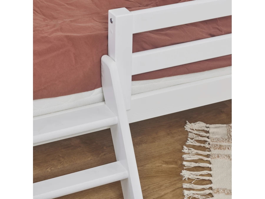 Hoppekids ECO Dream peuterbed met trapje en uitvalbeschermer 70x160 - wit - Afbeelding 5