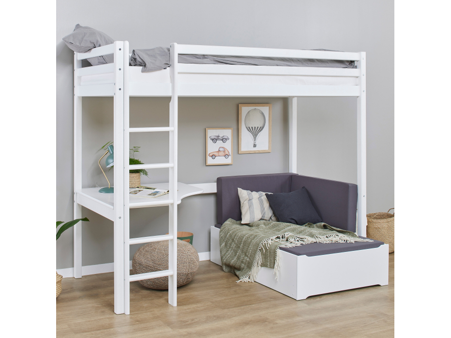 Hoppekids ECO Dream hoogslaper met lounge en bureau 90x200 - wit - Afbeelding 8
