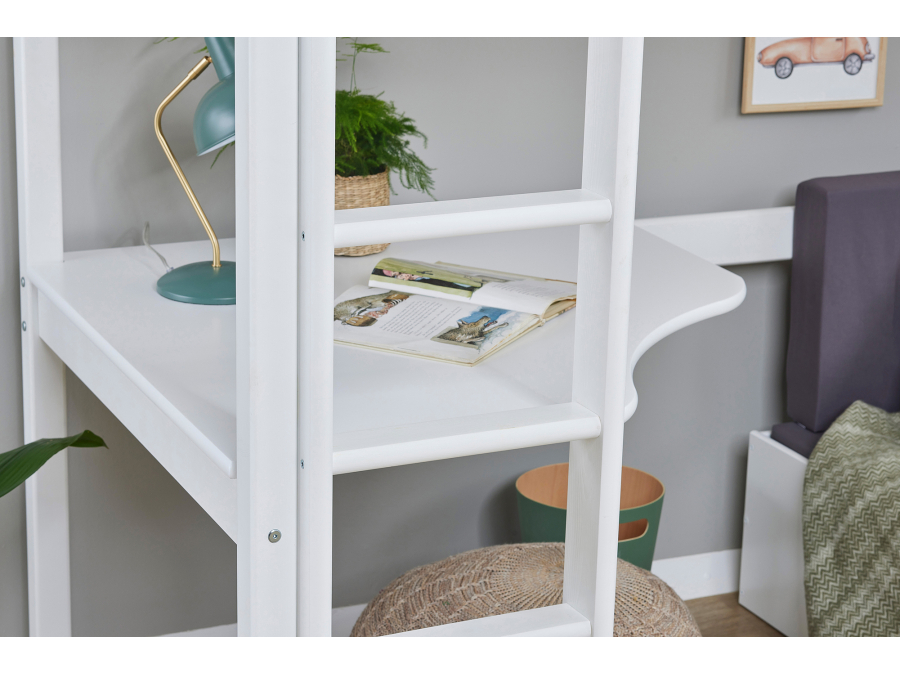 Hoppekids ECO Dream hoogslaper met lounge en bureau 90x200 - wit - Afbeelding 4
