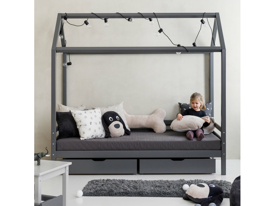 Hoppekids ECO Dream huisbed 90x200 - Smoked Pearl - Afbeelding 3