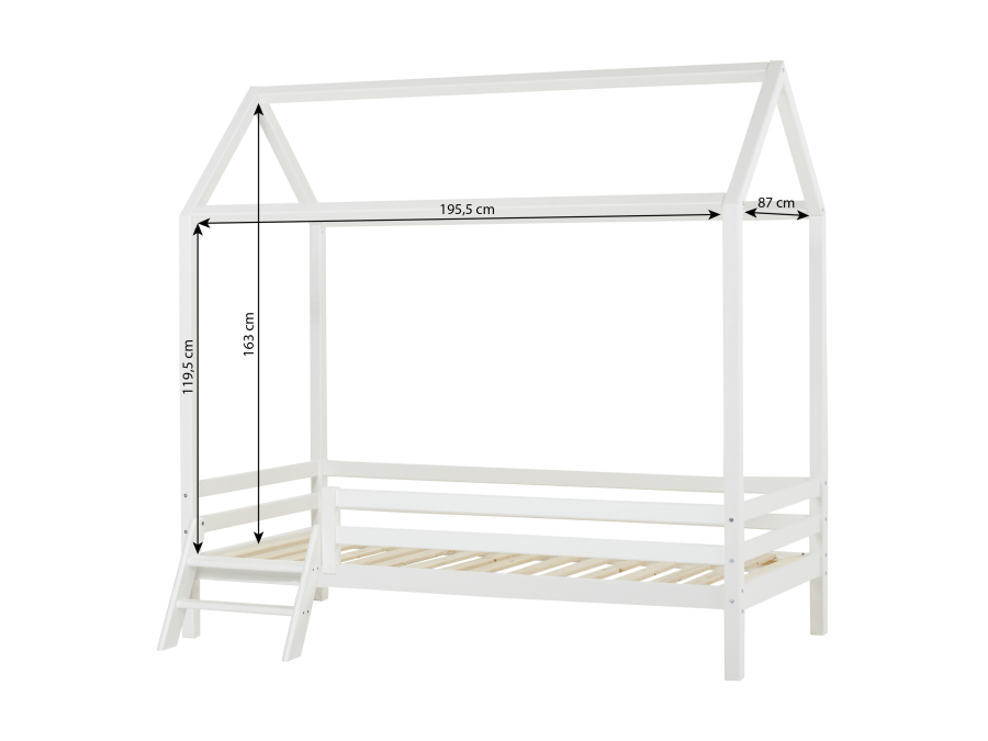 Hoppekids ECO Dream huisbed met trapje 90x200 - Wit - Afbeelding 6