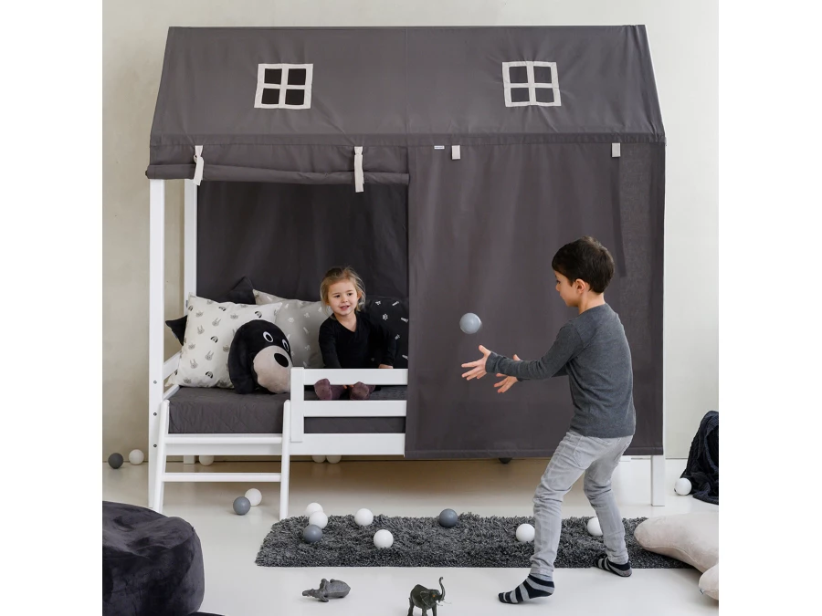 Hoppekids ECO Dream huisbed met trapje 90x200 - Wit - Afbeelding 4
