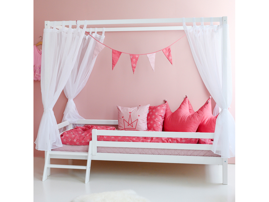 Hoppekids ECO Dream hemelbed met trapje 90x200 - Wit - Afbeelding 2
