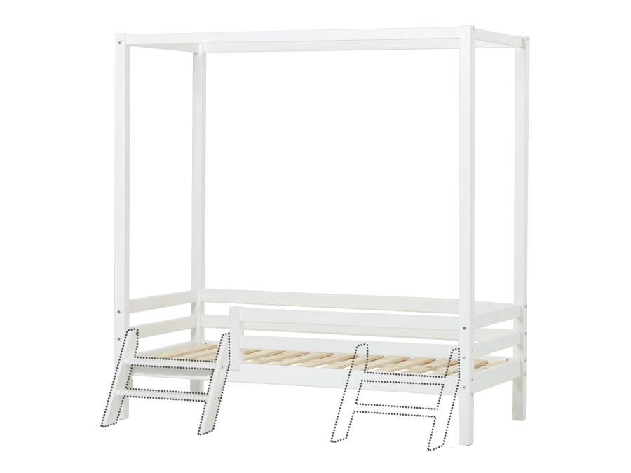 Hoppekids ECO Dream hemelbed met trapje 70x160 - Wit - Afbeelding 6