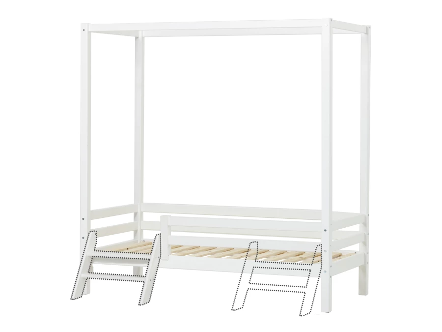 Hoppekids ECO Dream hemelbed met trapje 70x160 - Wit - Afbeelding 8