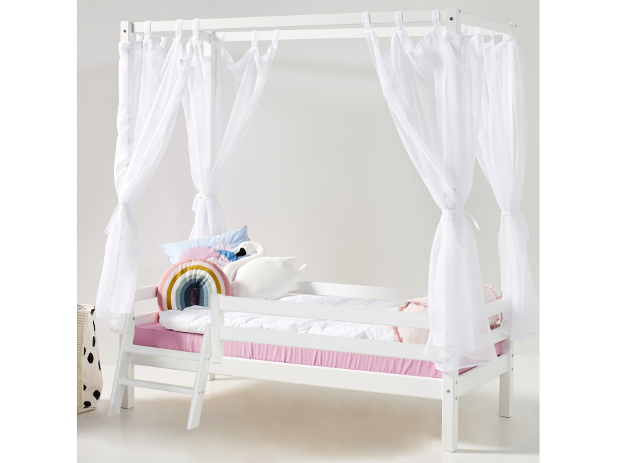 Hoppekids ECO Dream hemelbed met trapje 70x160 - Wit - Afbeelding 2
