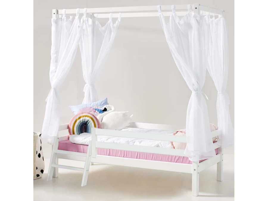 Hoppekids ECO Dream hemelbed met trapje 70x160 - Wit - Afbeelding 2