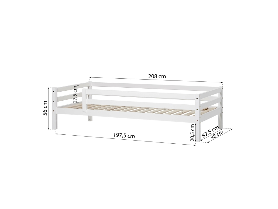 Hoppekids ECO Dream eenpersoonsbed met uitvalbeschermer 90x200 - wit - Afbeelding 7