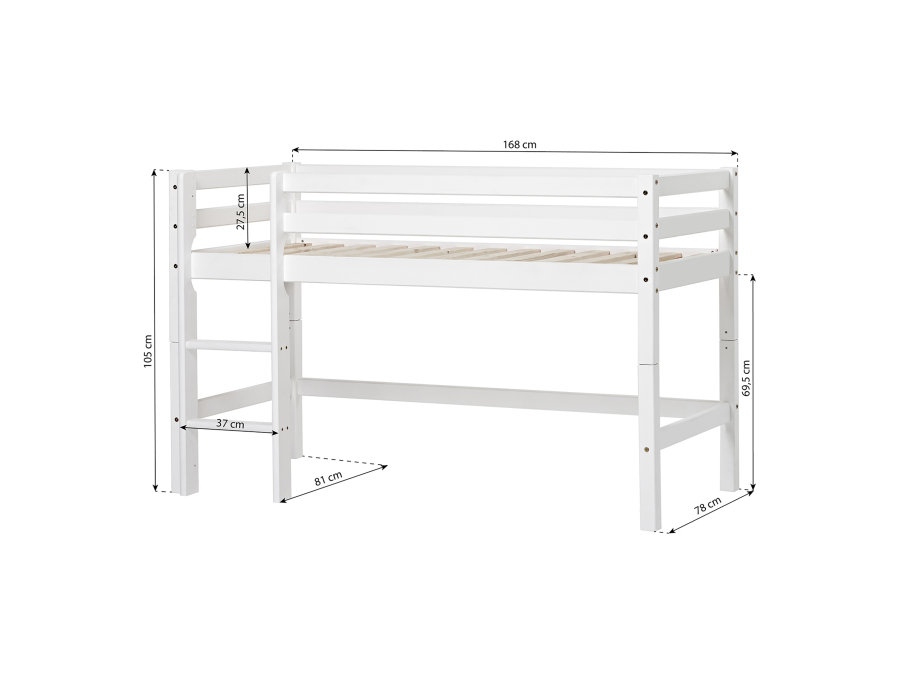 Hoppekids ECO Dream halfhoogslaper 70x160 - wit - Afbeelding 6