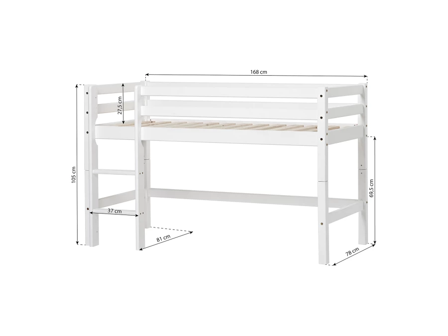 Hoppekids ECO Dream halfhoogslaper 70x160 - wit - Afbeelding 6