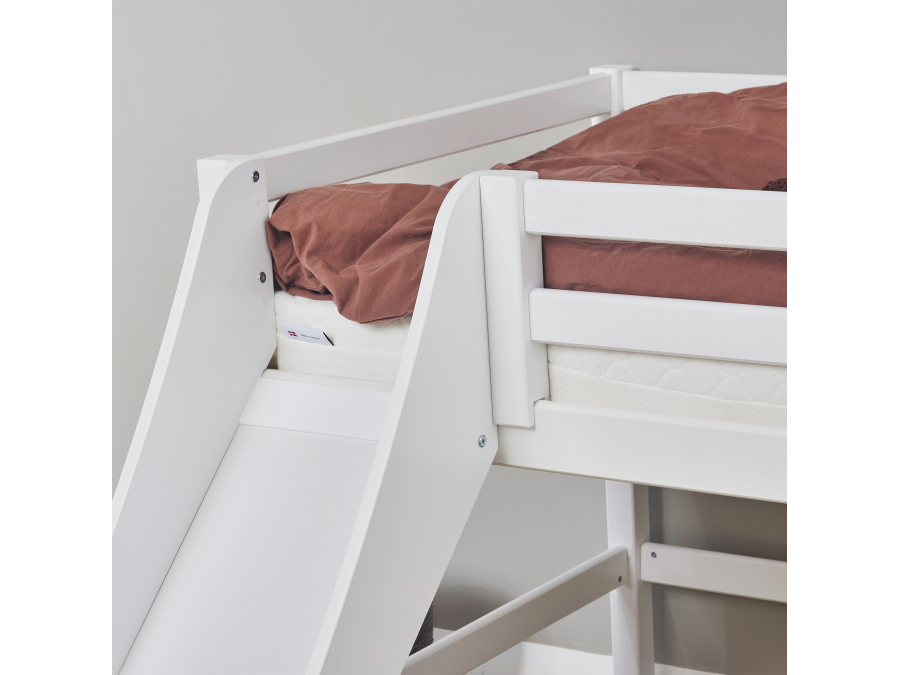 Hoppekids ECO Dream halfhoogslaper met glijbaan 90x200 - wit - Afbeelding 4
