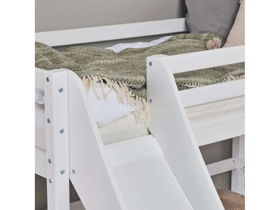 Hoppekids ECO Dream halfhoogslaper met glijbaan 70x160 - wit - Afbeelding 4