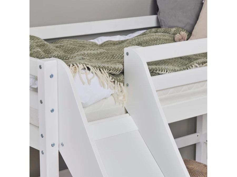Hoppekids ECO Dream halfhoogslaper met glijbaan 70x160 - wit - Afbeelding 4