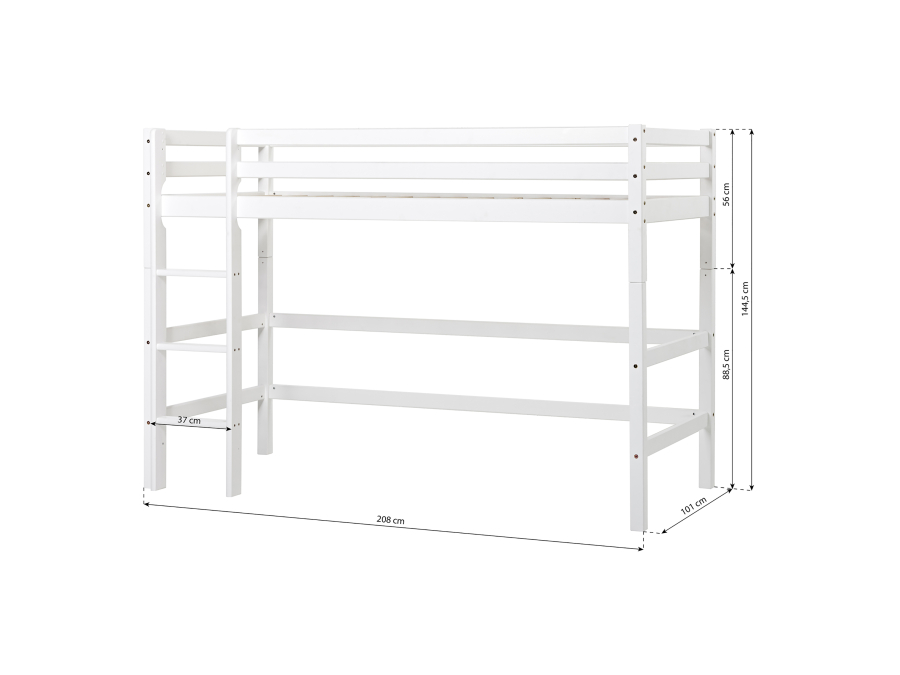 Hoppekids ECO Dream verhoogde halfhoogslaper 90x200 - wit - Afbeelding 5