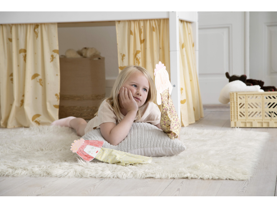Hoppekids Ole Lukoie gordijn - halfhoog bed, Geel 70x160, 90x200 - Afbeelding 5