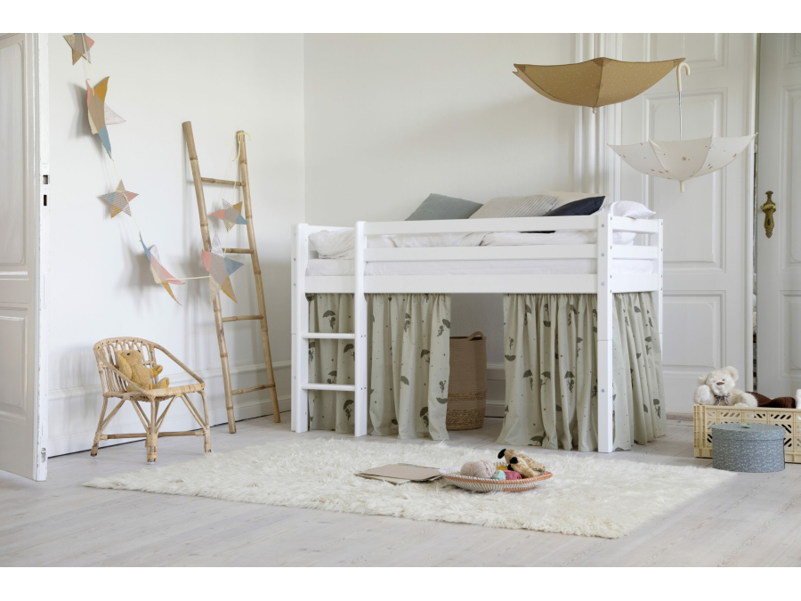 Hoppekids Ole Lukoie gordijn - halfhoog bed, Groen 70x160, 90x200 - Afbeelding 2
