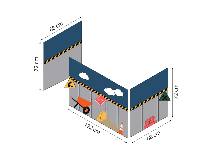 Hoppekids Construction gordijn - halfhoog en stapelbed 70x160 - Afbeelding 11