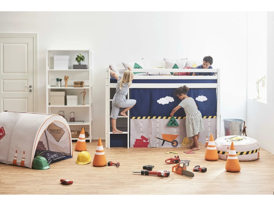 Hoppekids ECO Luxury verhoogde halfhoogslaper 90x200 - rechte ladder - luxe bodem - Afbeelding 3