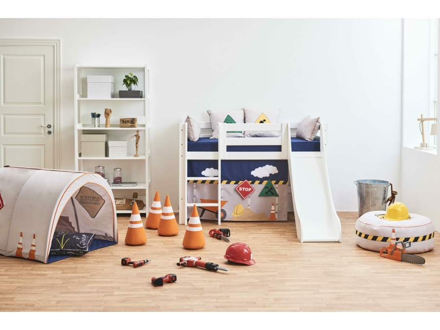 Hoppekids ECO Luxury halfhoogslaper met glijbaan 70x160 - rechte ladder - Afbeelding 2