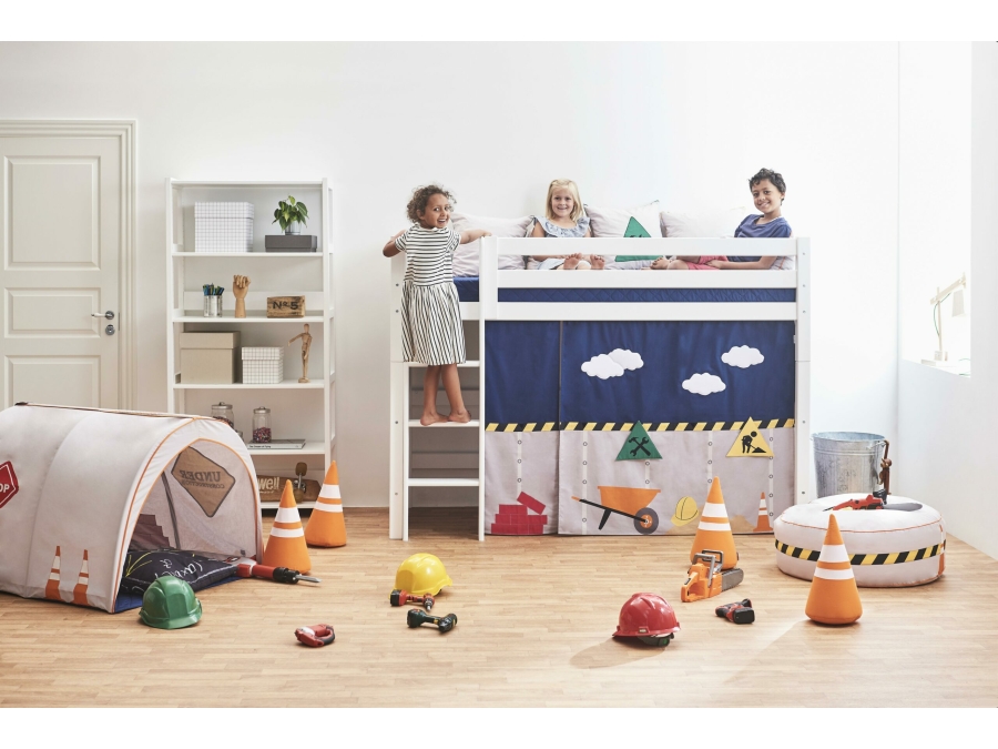 Hoppekids ECO Luxury verhoogde halfhoogslaper 90x200 - rechte ladder - Afbeelding 4