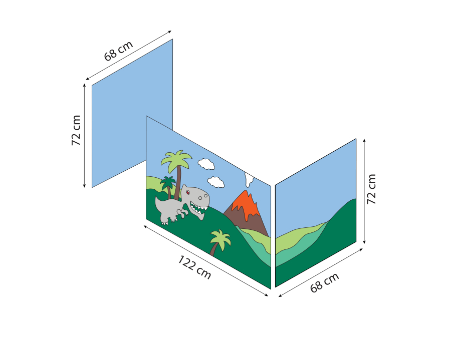 Hoppekids Dinosaur gordijn - halfhoog en stapelbed 70x160 - Afbeelding 7