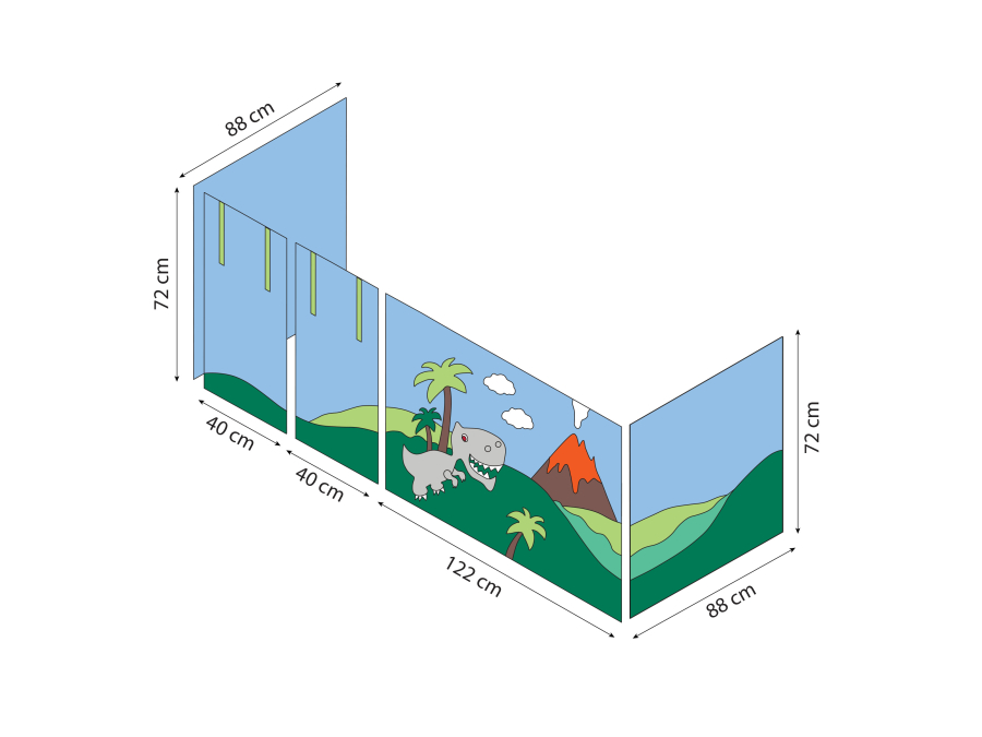 Hoppekids Dinosaur gordijn - halfhoog en stapelbed 90x200 - Afbeelding 7