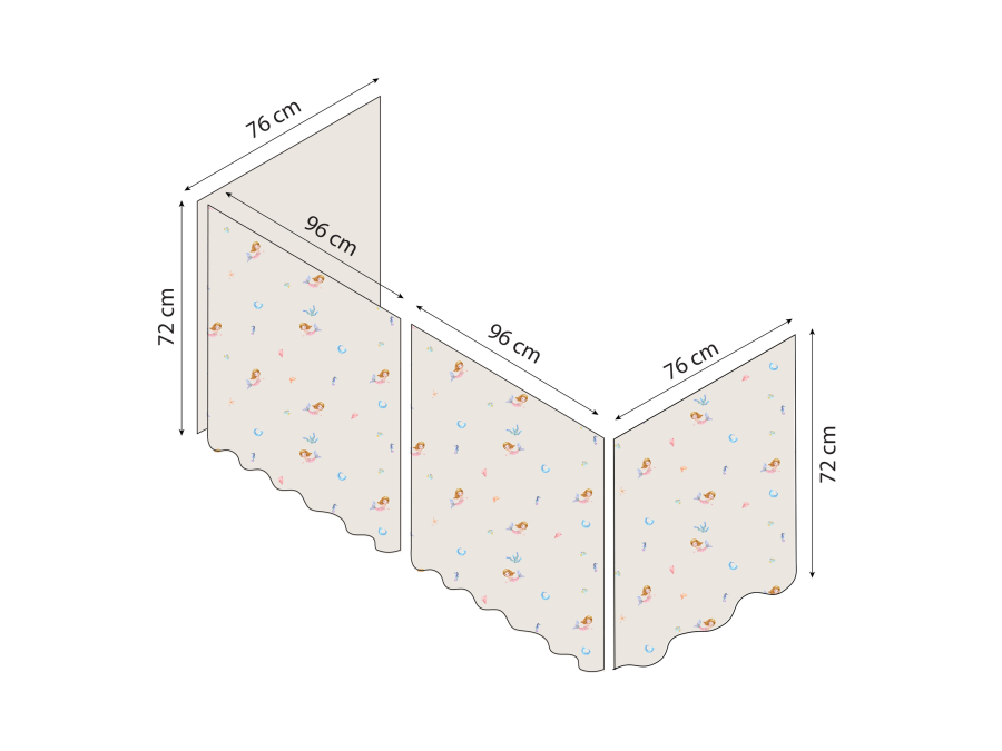 Hoppekids Mermaid Gordijn Halfhoog 70x160 - Afbeelding 6