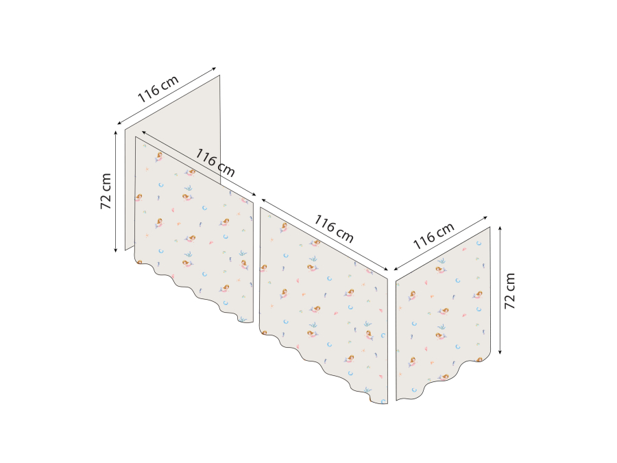 Hoppekids Mermaid Gordijn Halfhoog 90x200 - Afbeelding 7