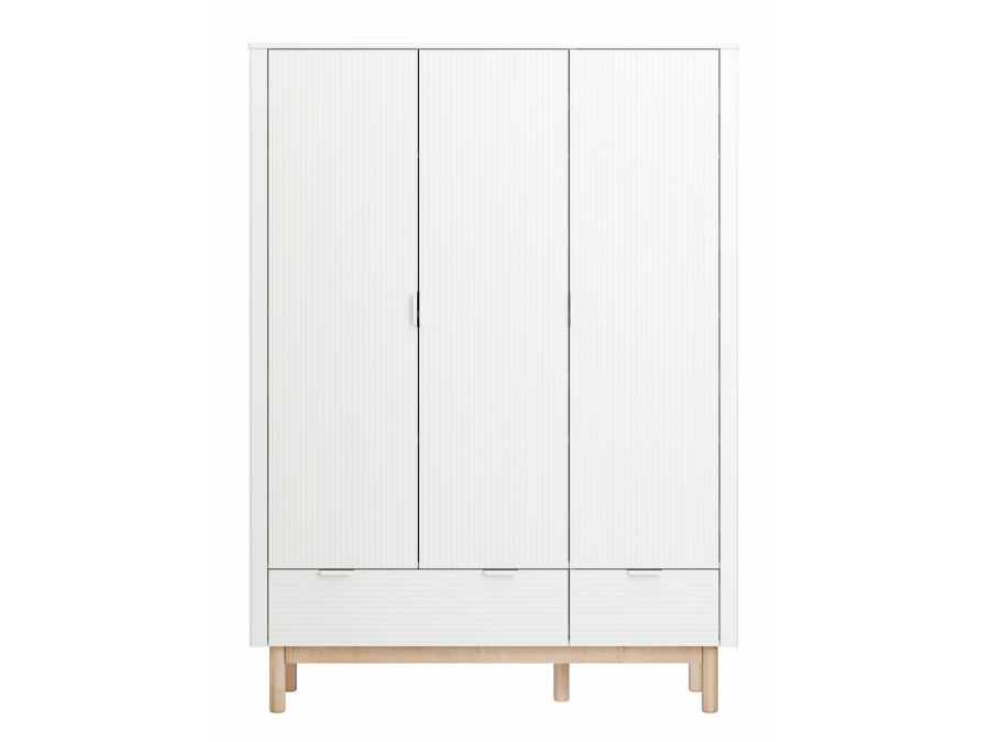 Pinio Miloo 3-deurs kledingkast - wit - Afbeelding 2