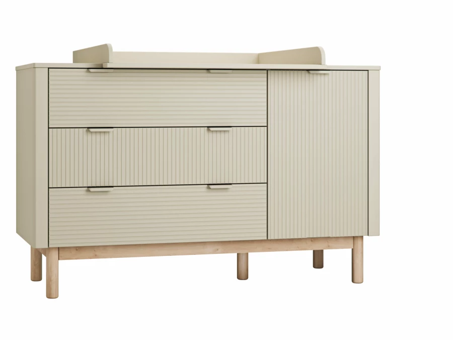 Pinio Miloo 3-delige meegroeikamer met grote commode - champagne - Afbeelding 7