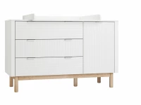 Pinio Miloo 3-delige babykamer met grote commode - wit - Afbeelding 7