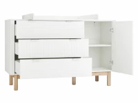 Pinio Miloo 3-delige babykamer met grote commode - wit - Afbeelding 8